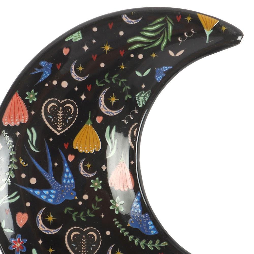 Something Different - Midnight Bloom Crescent Moon Schmuckschale - Mehrfarben